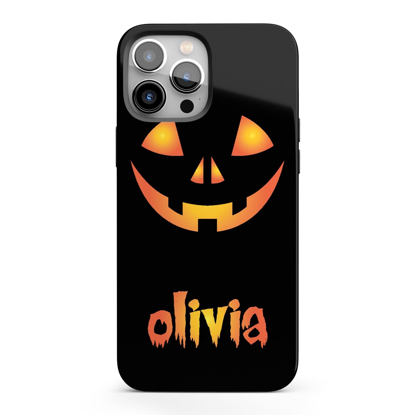 Personalised Pumpkin Face Halloween iPhone 13 Pro Max Full Wrap 3D Tough Case
