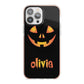 Personalised Pumpkin Face Halloween iPhone 13 Pro Max TPU Impact Case with Pink Edges