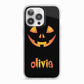 Personalised Pumpkin Face Halloween iPhone 13 Pro TPU Impact Case with White Edges