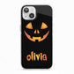 Personalised Pumpkin Face Halloween iPhone 13 TPU Impact Case with White Edges