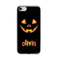 Personalised Pumpkin Face Halloween iPhone 7 Bumper Case on Silver iPhone