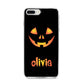Personalised Pumpkin Face Halloween iPhone 8 Plus Bumper Case on Silver iPhone
