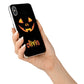 Personalised Pumpkin Face Halloween iPhone X Bumper Case on Silver iPhone Alternative Image 2