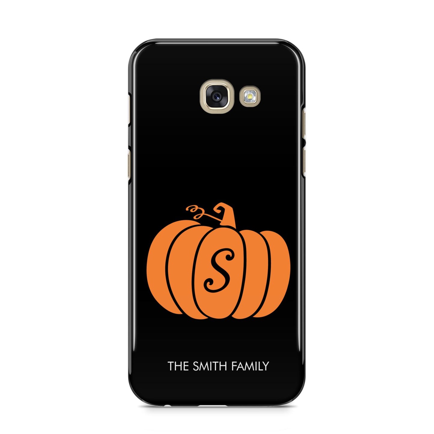 Personalised Pumpkin Samsung Galaxy A5 2017 Case on gold phone
