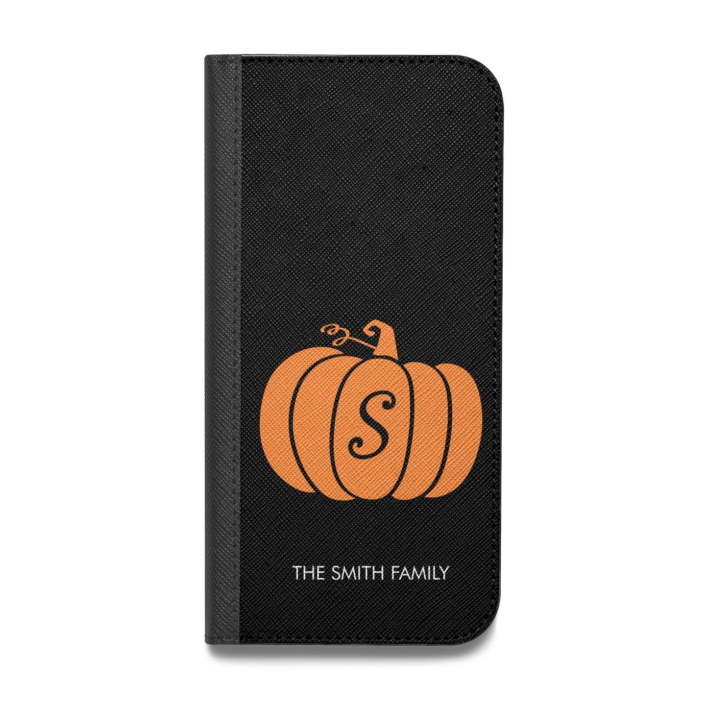Personalised Pumpkin Vegan Leather Flip Samsung Case