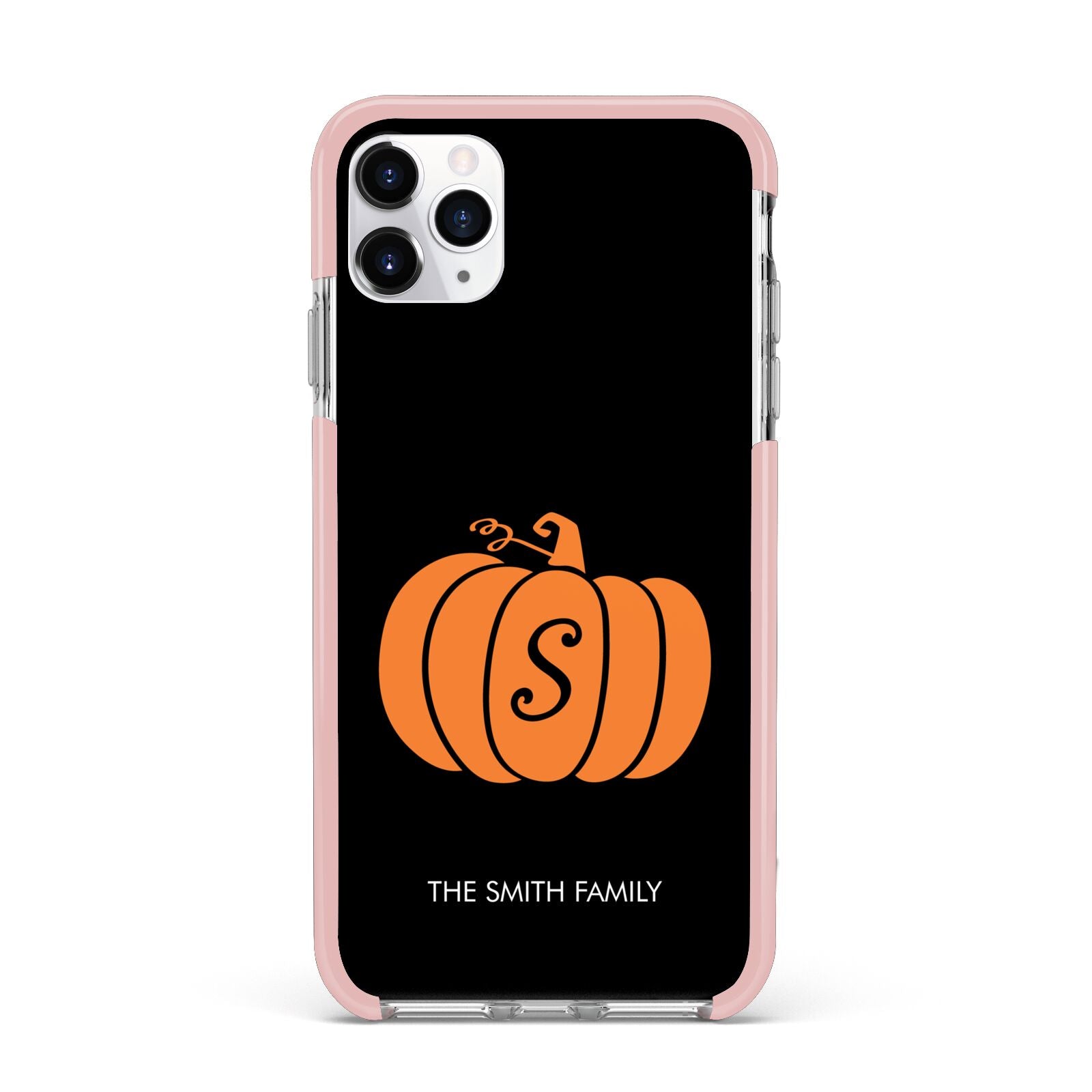 Personalised Pumpkin iPhone 11 Pro Max Impact Pink Edge Case