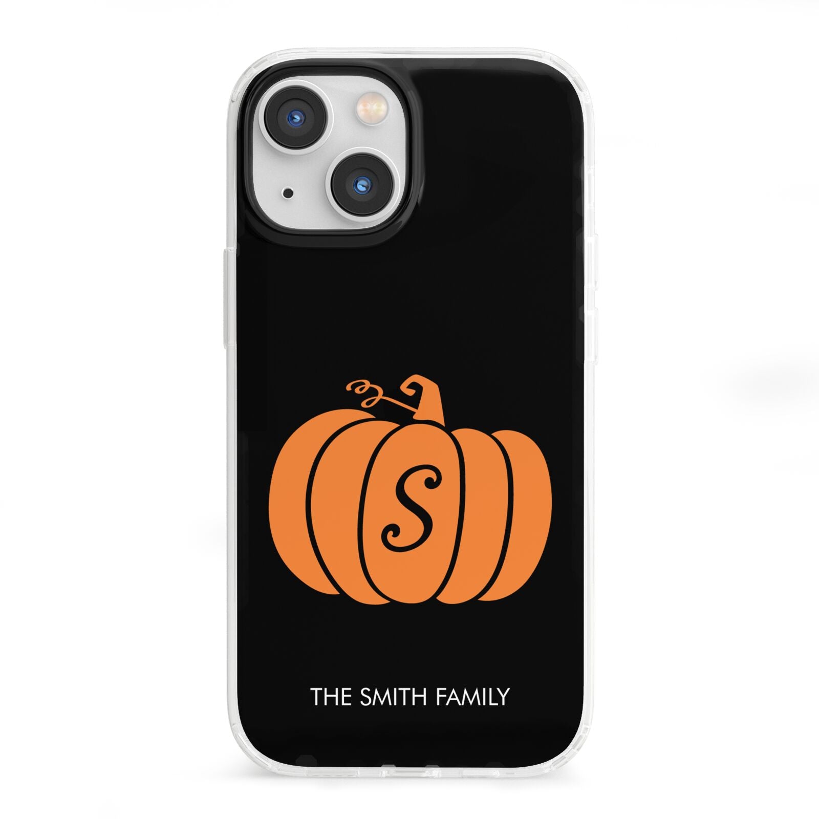 Personalised Pumpkin iPhone 13 Mini Clear Bumper Case