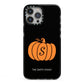 Personalised Pumpkin iPhone 13 Pro Max Black Impact Case on Silver phone