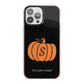 Personalised Pumpkin iPhone 13 Pro Max TPU Impact Case with Pink Edges