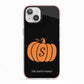 Personalised Pumpkin iPhone 13 TPU Impact Case with Pink Edges