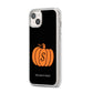 Personalised Pumpkin iPhone 14 Plus Clear Tough Case Starlight Angled Image