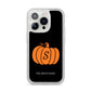 Personalised Pumpkin iPhone 14 Pro Glitter Tough Case Silver