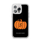 Personalised Pumpkin iPhone 14 Pro Max Glitter Tough Case Silver