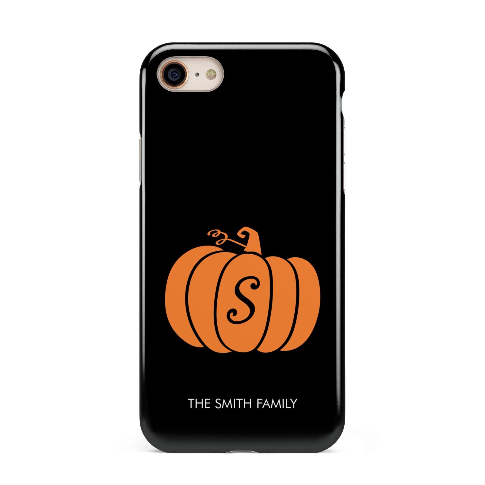 Personalised Pumpkin iPhone 8 3D Tough Case on Gold Phone