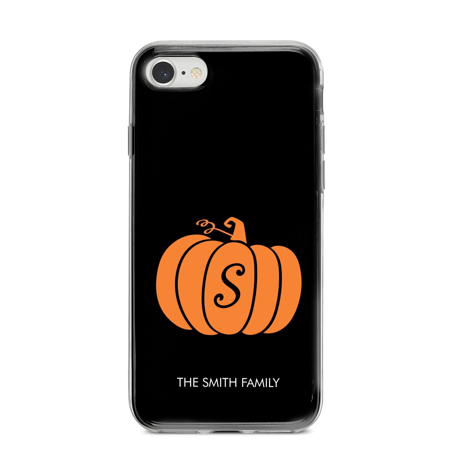 Personalised Pumpkin iPhone 8 Bumper Case on Silver iPhone