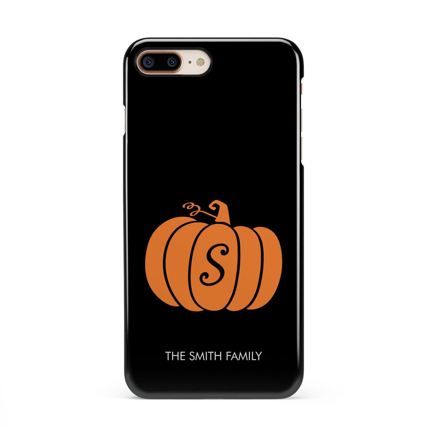 Personalised Pumpkin iPhone 8 Plus 3D Snap Case on Gold Phone