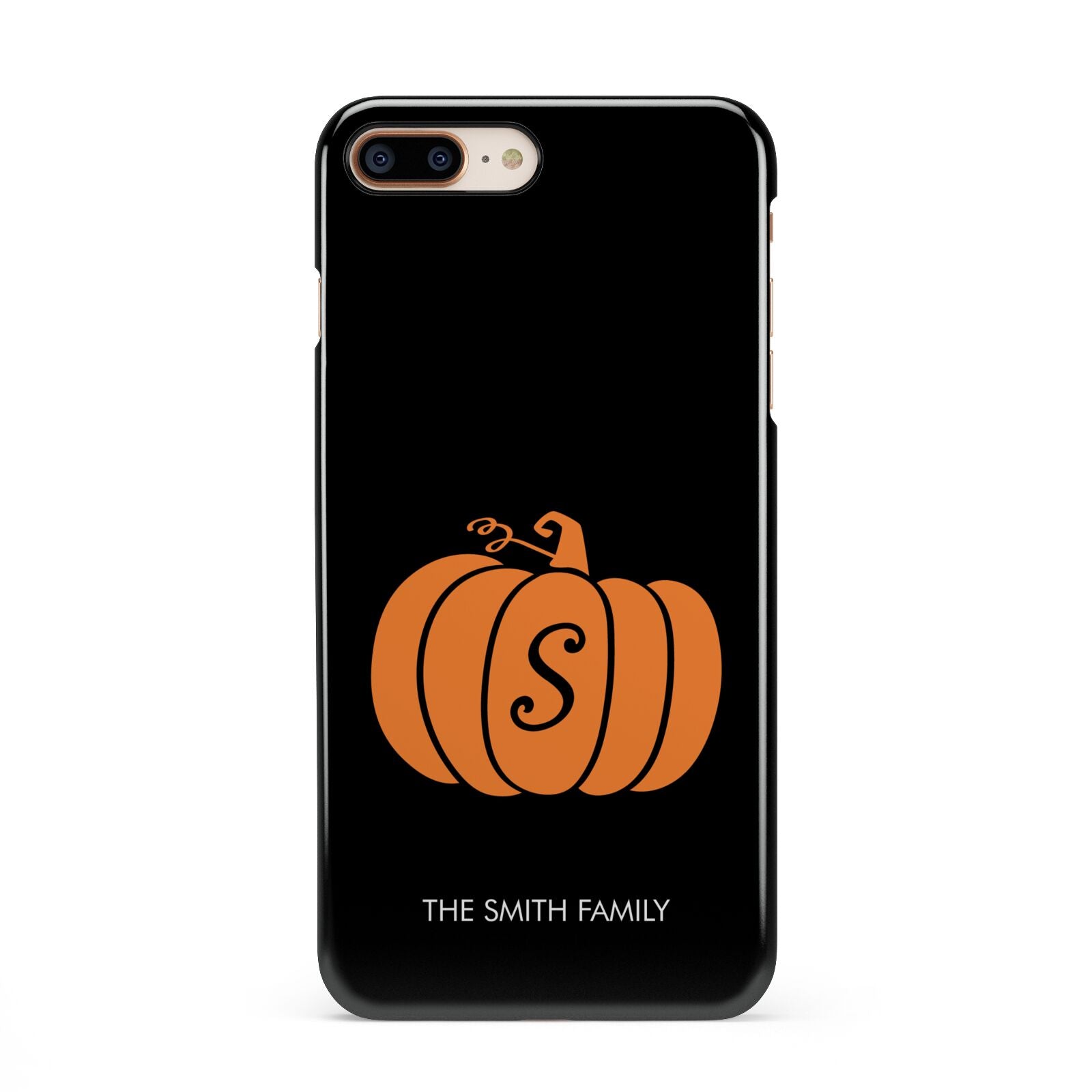 Personalised Pumpkin iPhone 8 Plus 3D Snap Case on Gold Phone
