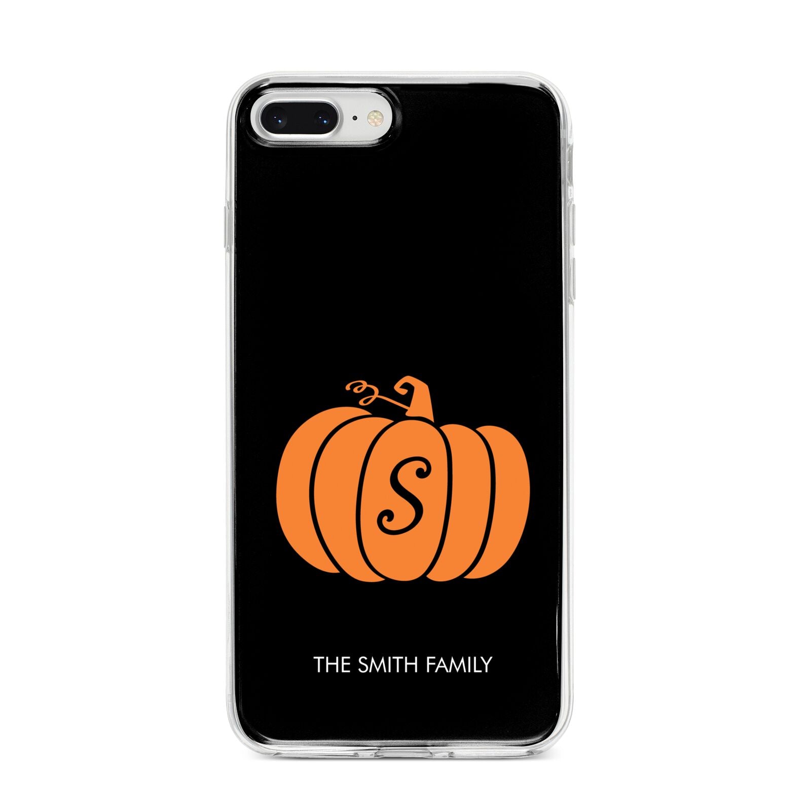 Personalised Pumpkin iPhone 8 Plus Bumper Case on Silver iPhone