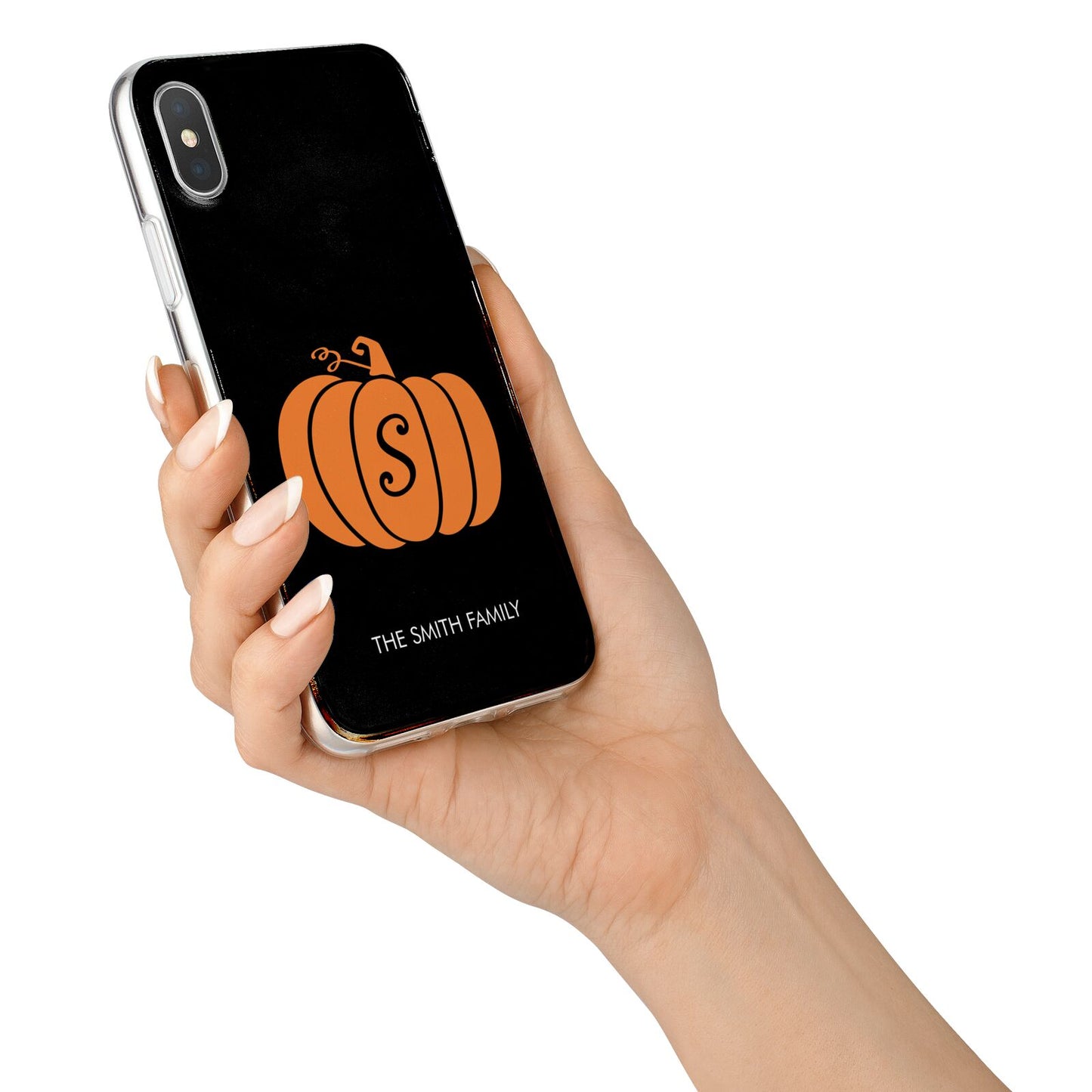 Personalised Pumpkin iPhone X Bumper Case on Silver iPhone Alternative Image 2