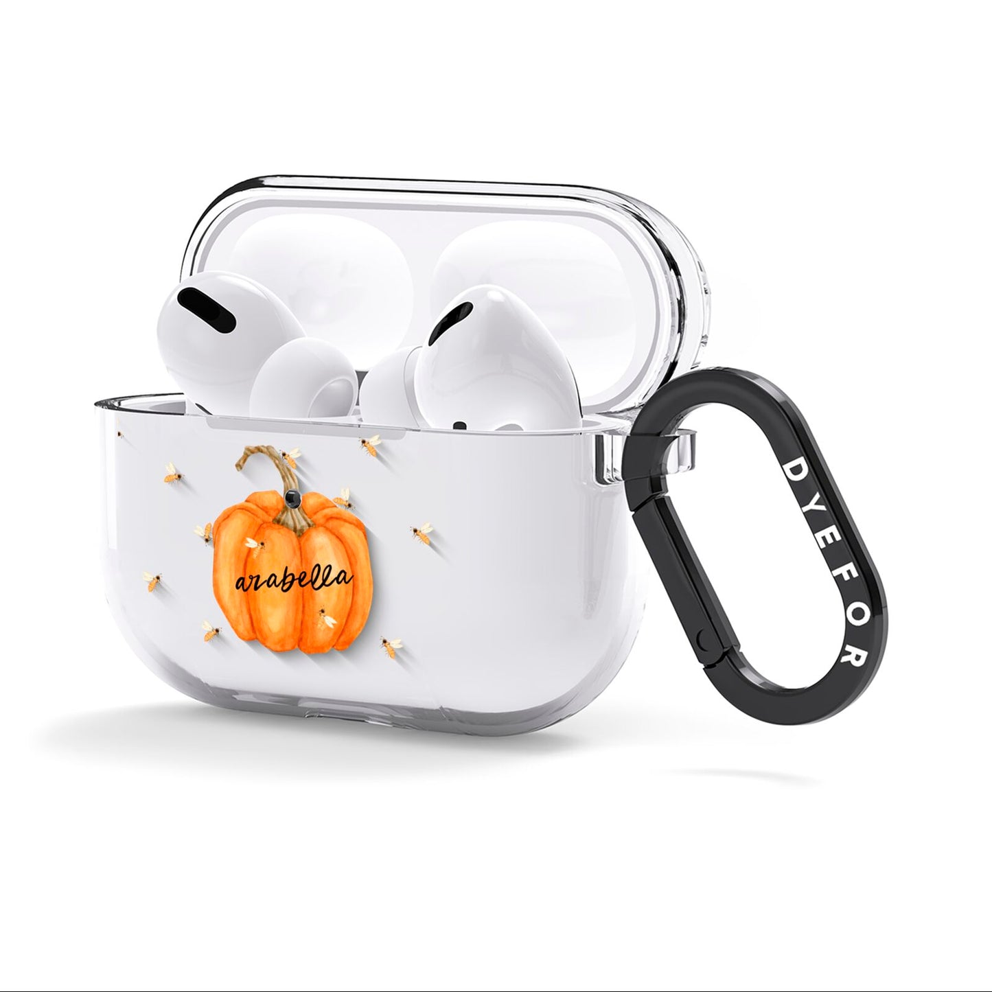 Personalised Pumpkin with Bees AirPods Clear Case 3rd Gen Side Image