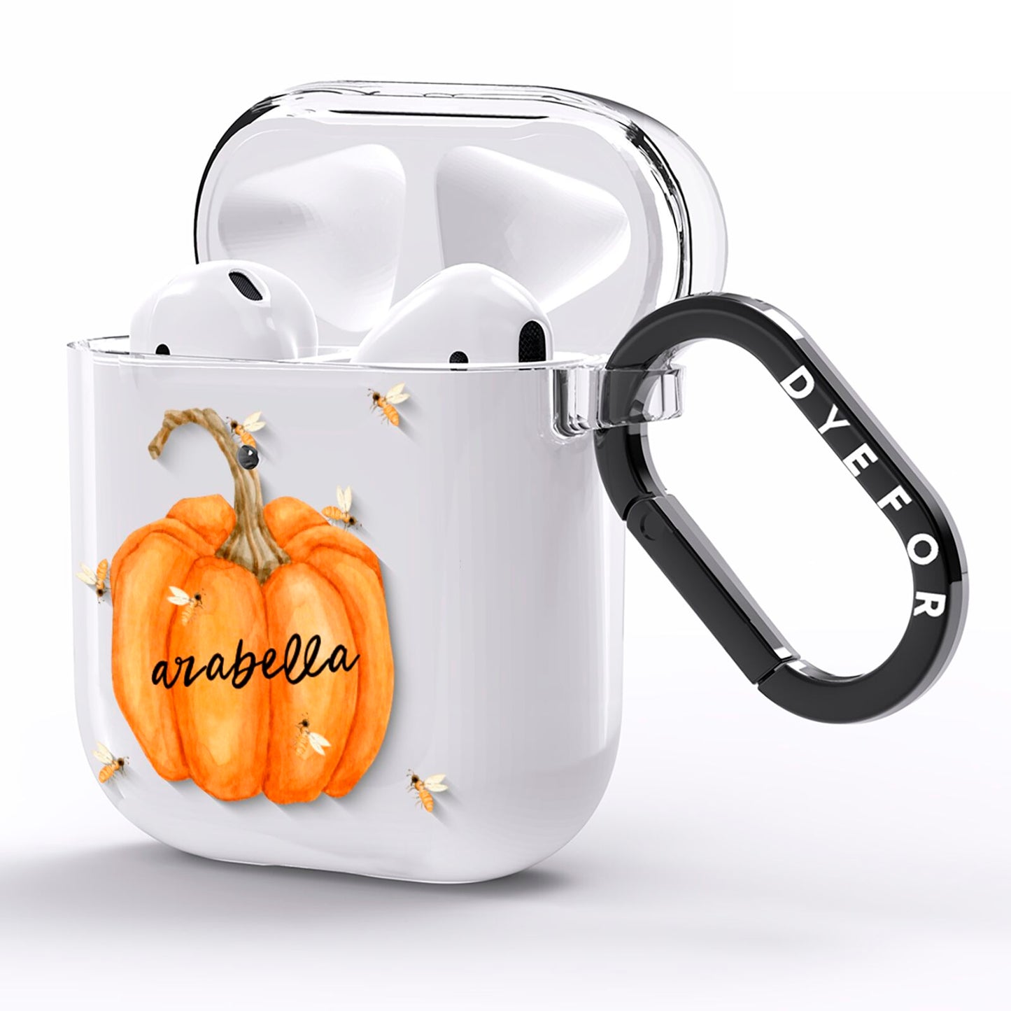 Personalised Pumpkin with Bees AirPods Clear Case Side Image