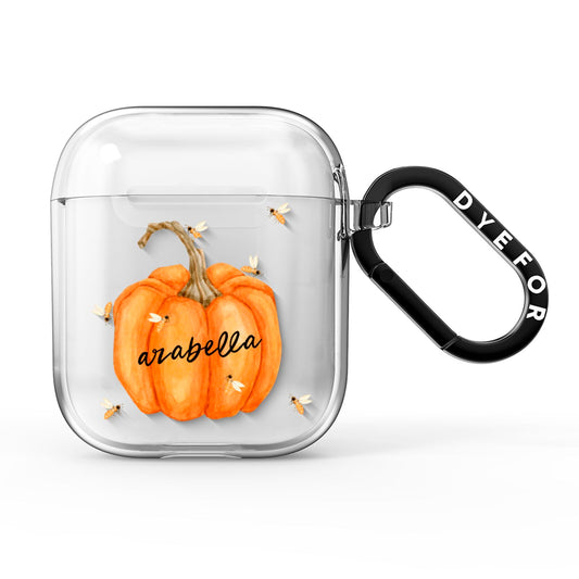 Personalised Pumpkin with Bees AirPods Clear Case