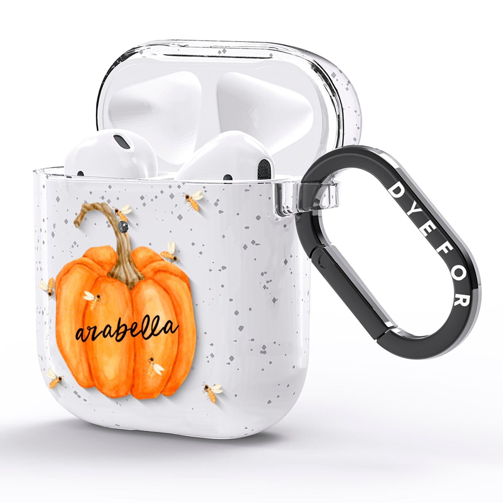 Personalised Pumpkin with Bees AirPods Glitter Case Side Image