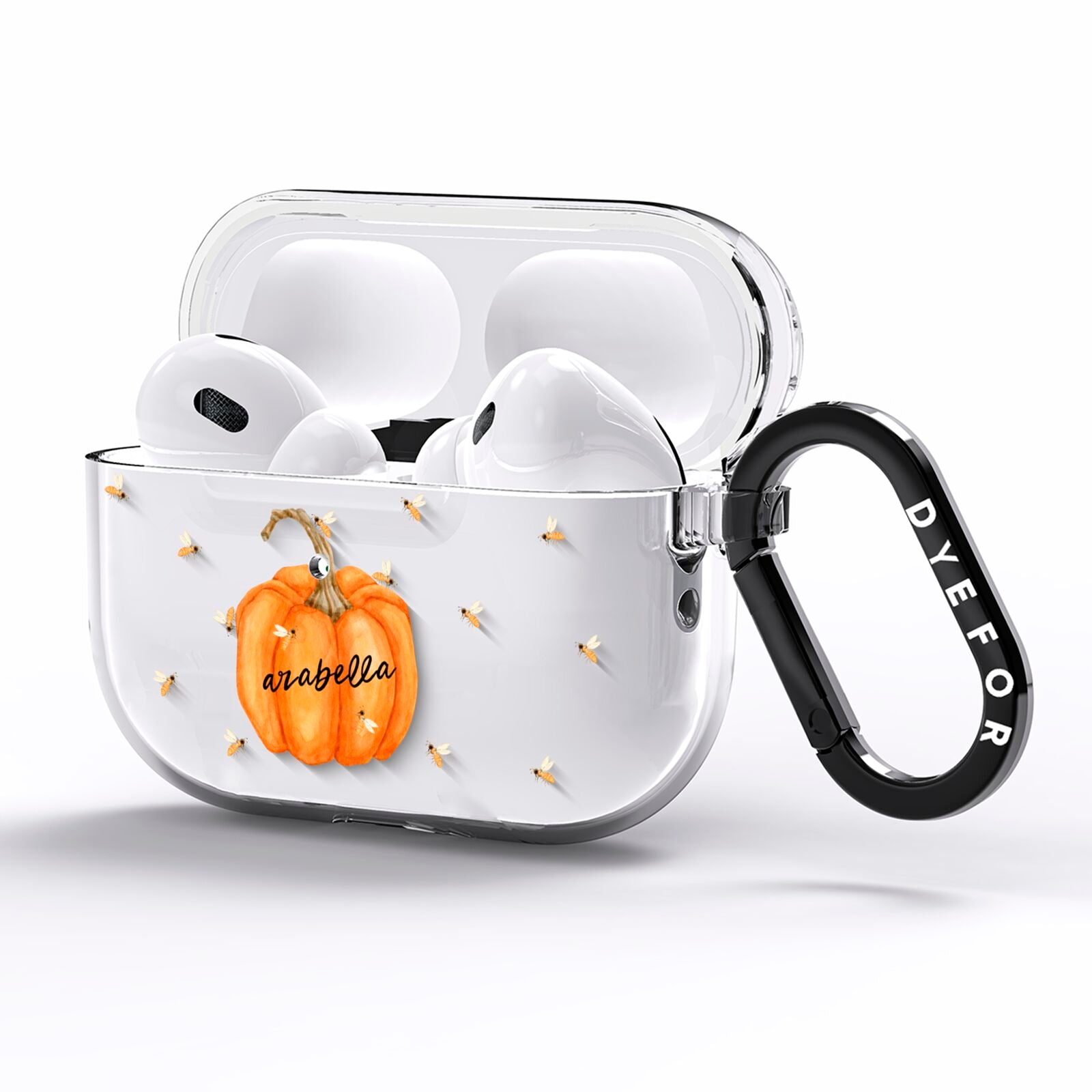 Personalised Pumpkin with Bees AirPods Pro Clear Case Side Image