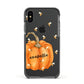 Personalised Pumpkin with Bees Apple iPhone Xs Impact Case Black Edge on Black Phone