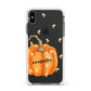 Personalised Pumpkin with Bees Apple iPhone Xs Max Impact Case White Edge on Black Phone