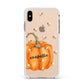 Personalised Pumpkin with Bees Apple iPhone Xs Max Impact Case White Edge on Gold Phone