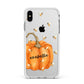 Personalised Pumpkin with Bees Apple iPhone Xs Max Impact Case White Edge on Silver Phone