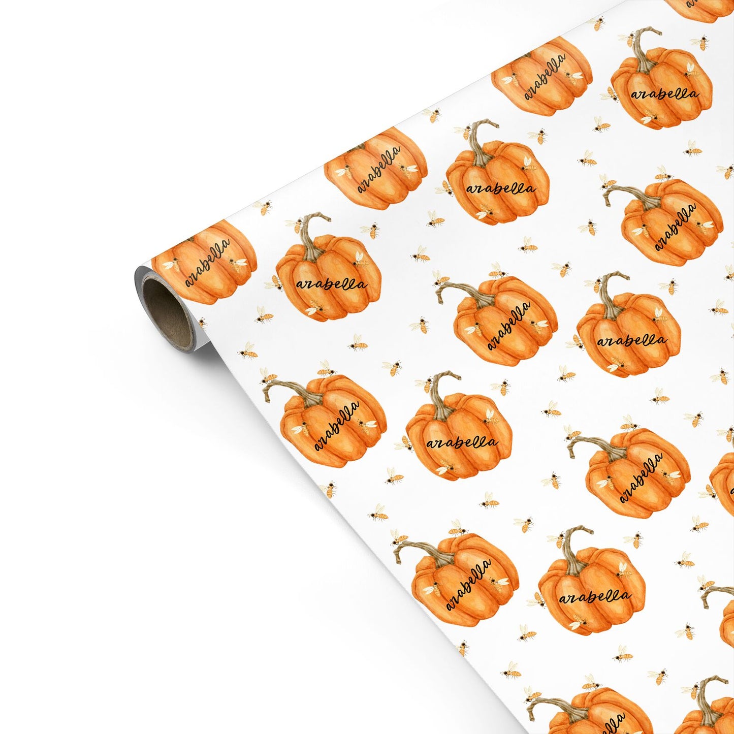 Personalised Pumpkin with Bees Personalised Gift Wrap