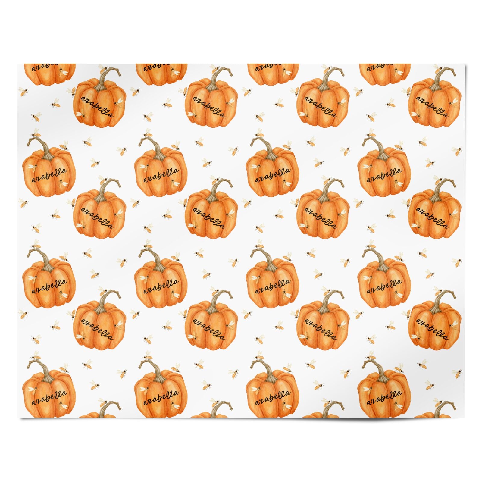 Personalised Pumpkin with Bees Personalised Wrapping Paper Alternative