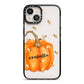 Personalised Pumpkin with Bees iPhone 13 Black Impact Case on Silver phone