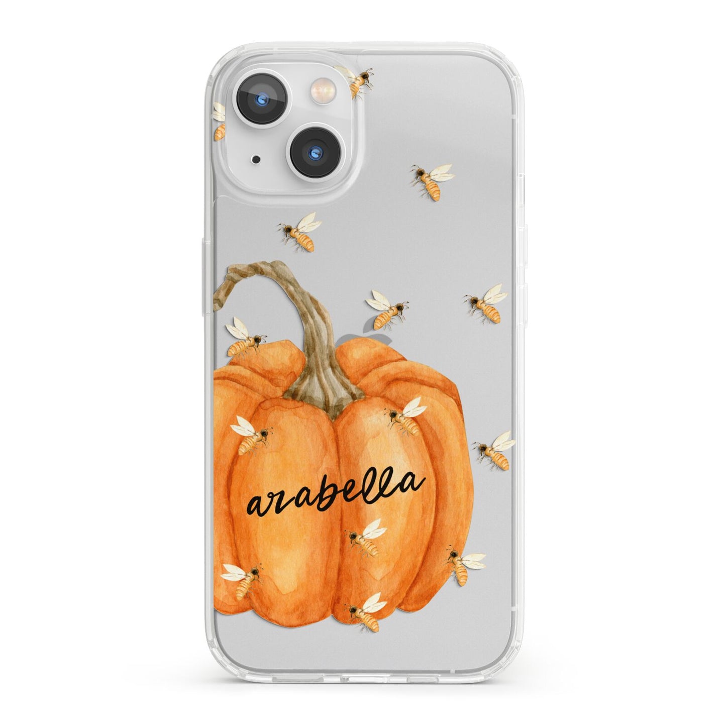 Personalised Pumpkin with Bees iPhone 13 Clear Bumper Case