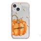 Personalised Pumpkin with Bees iPhone 13 Mini TPU Impact Case with Pink Edges