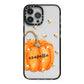 Personalised Pumpkin with Bees iPhone 13 Pro Max Black Impact Case on Silver phone