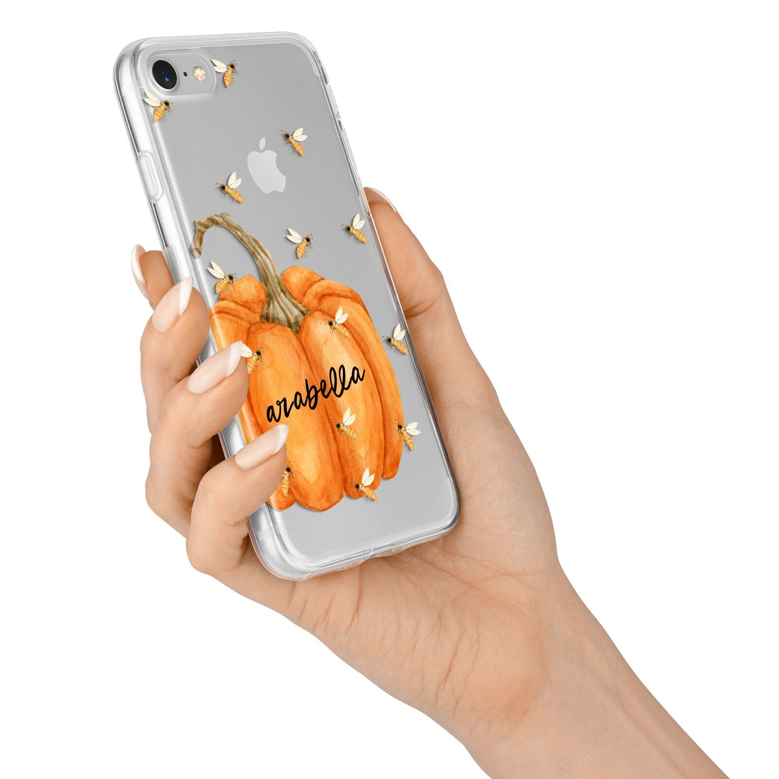 Personalised Pumpkin with Bees iPhone 7 Bumper Case on Silver iPhone Alternative Image