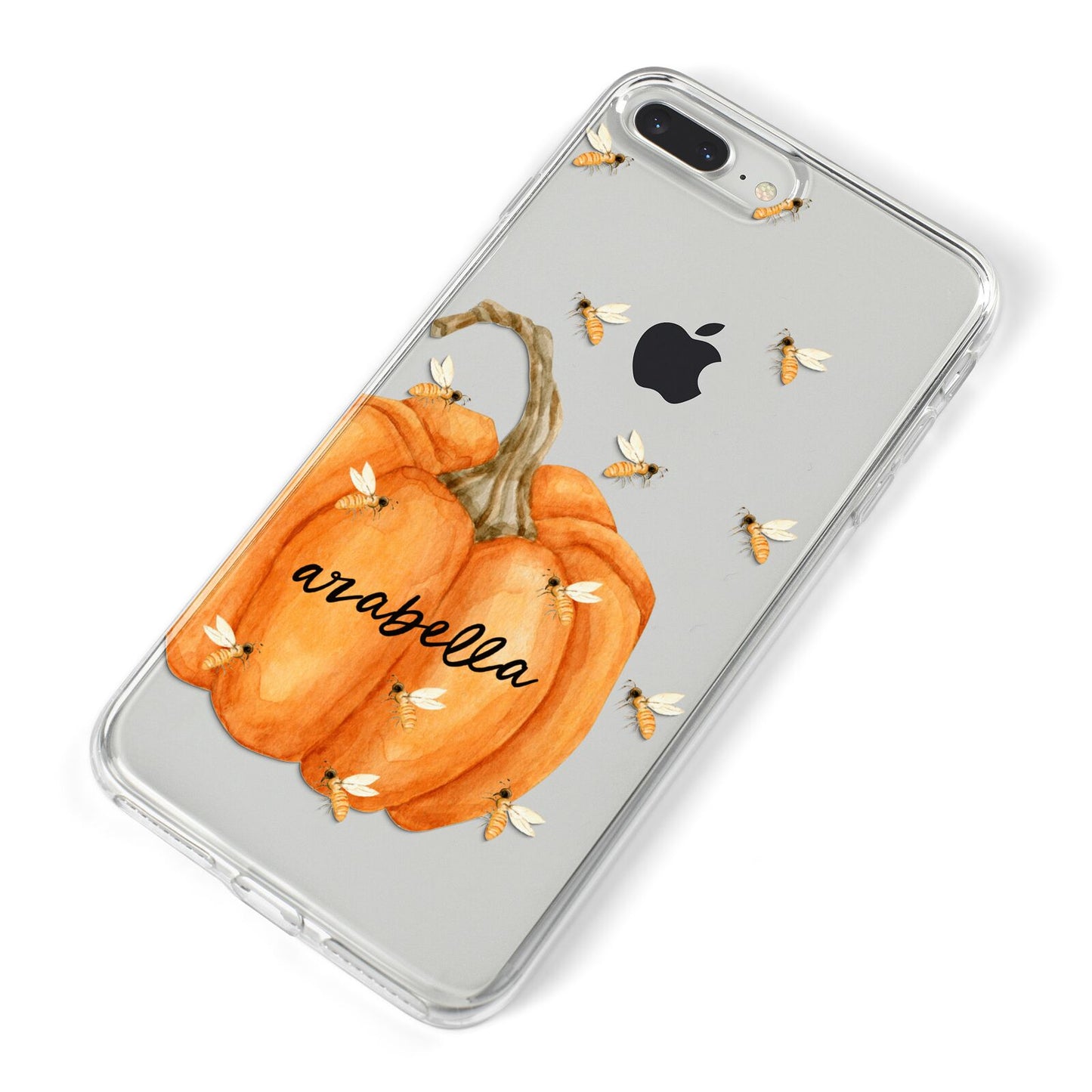 Personalised Pumpkin with Bees iPhone 8 Plus Bumper Case on Silver iPhone Alternative Image