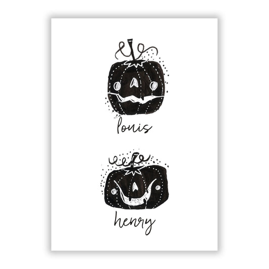Personalised Pumpkins A5 Flat Greetings Card