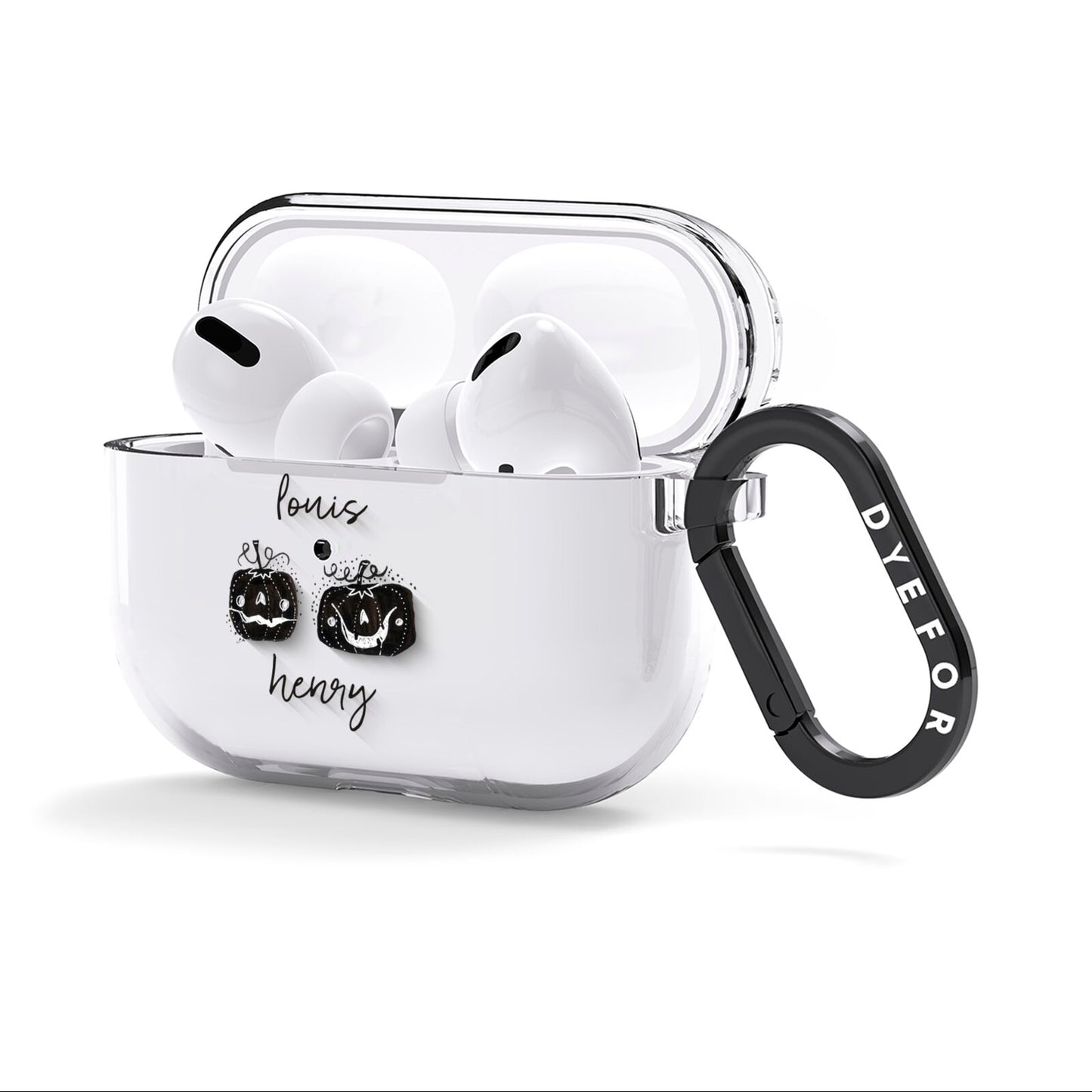 Personalised Pumpkins AirPods Clear Case 3rd Gen Side Image