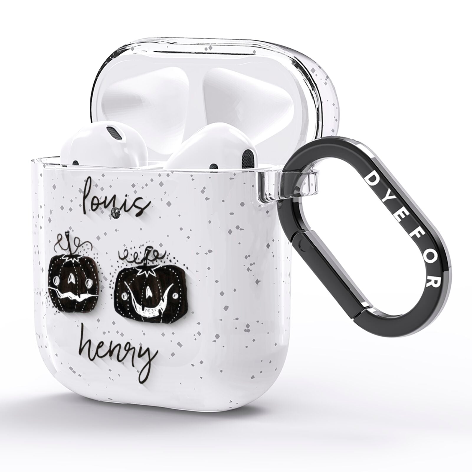 Personalised Pumpkins AirPods Glitter Case Side Image