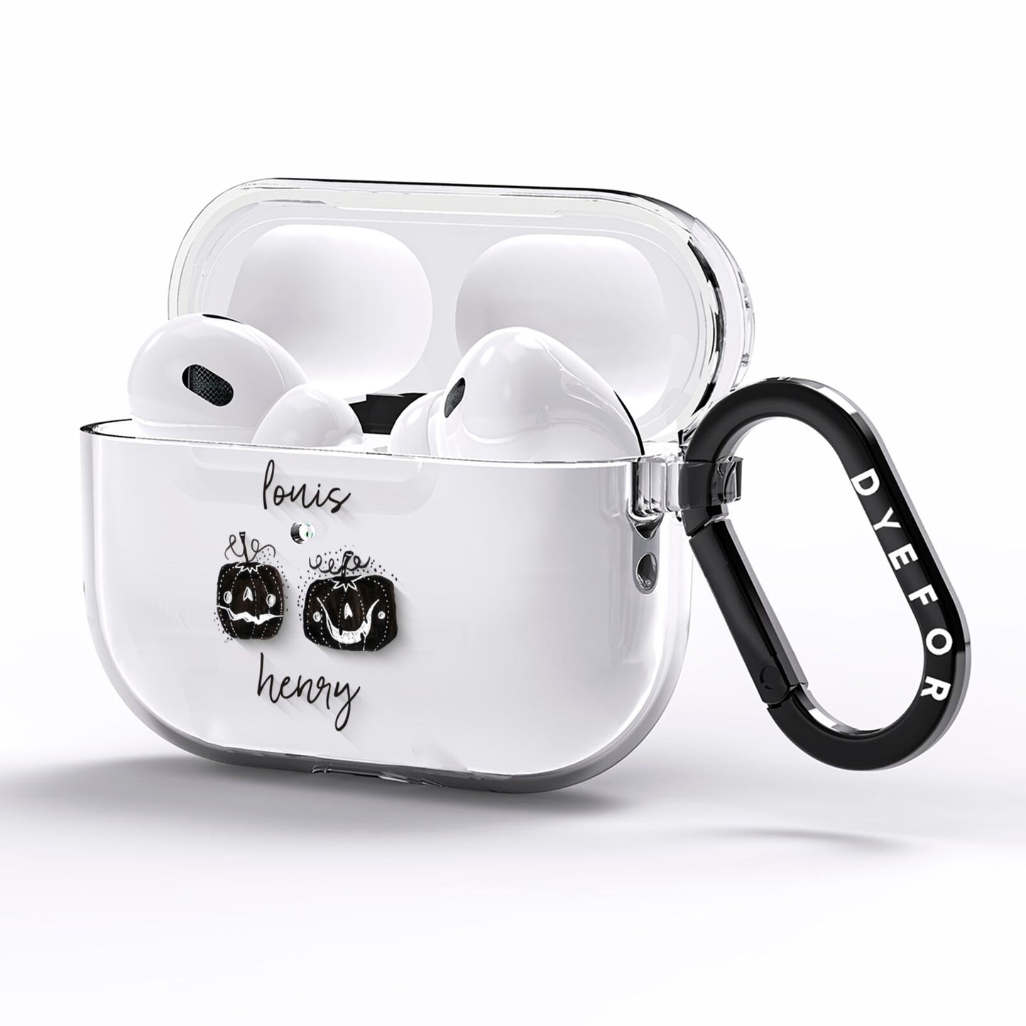 Personalised Pumpkins AirPods Pro Clear Case Side Image