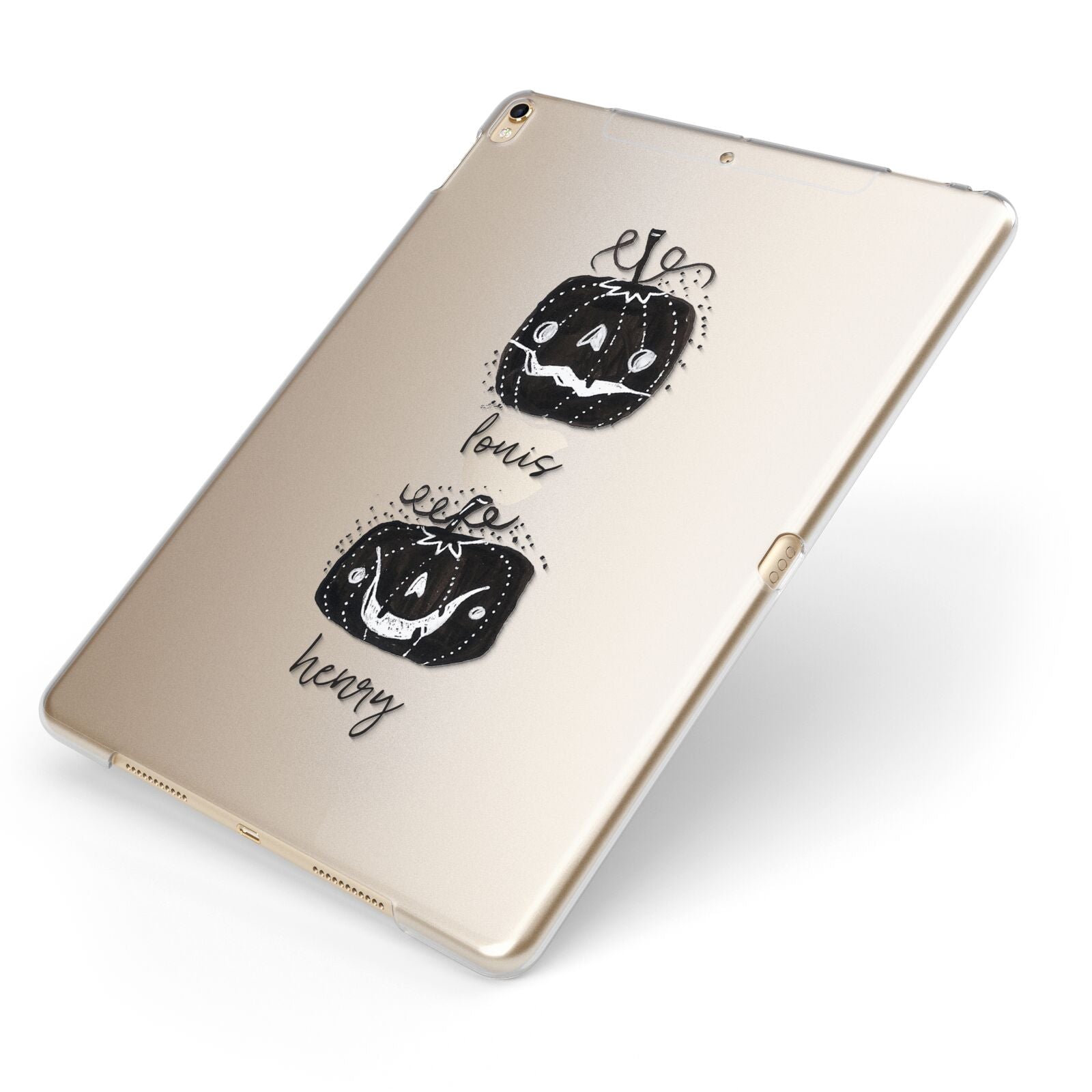 Personalised Pumpkins Apple iPad Case on Gold iPad Side View