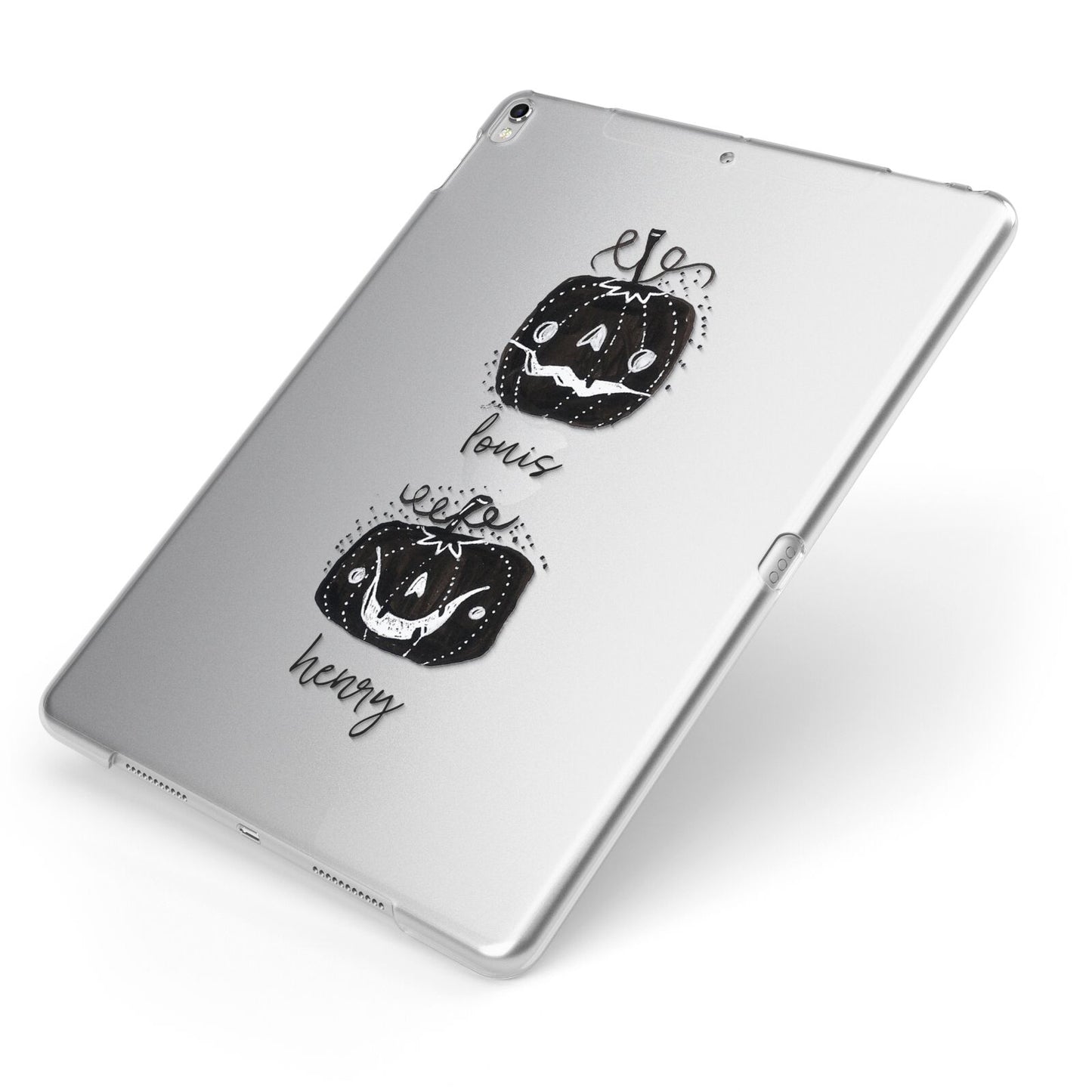 Personalised Pumpkins Apple iPad Case on Silver iPad Side View