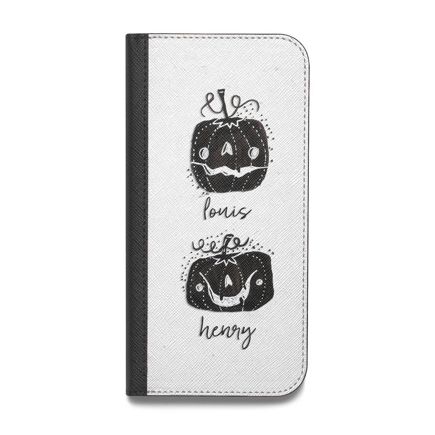 Personalised Pumpkins Vegan Leather Flip iPhone Case