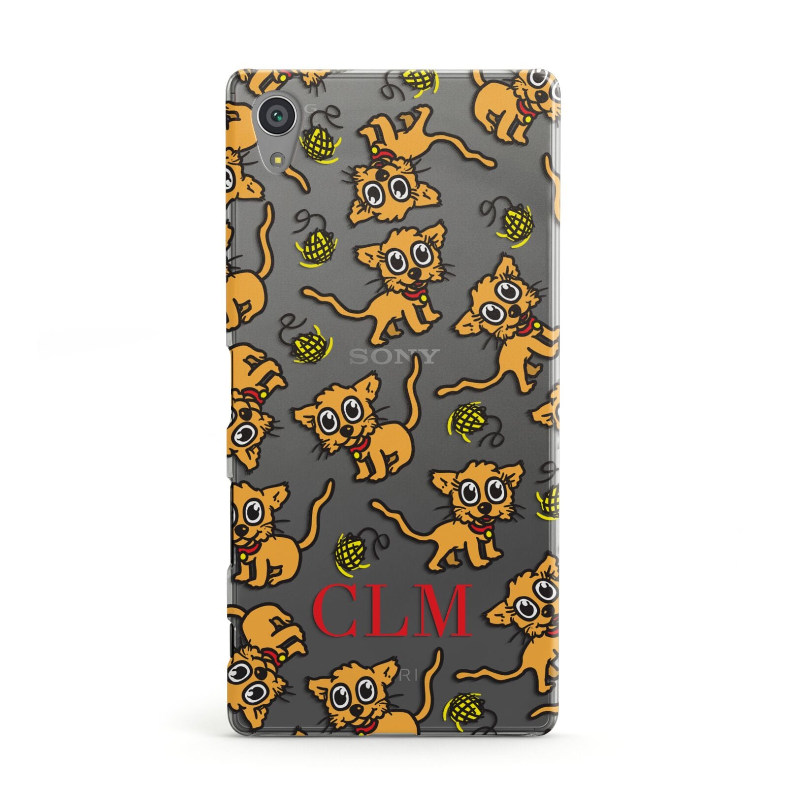 Personalised Puppy Initials Clear Sony Xperia Case