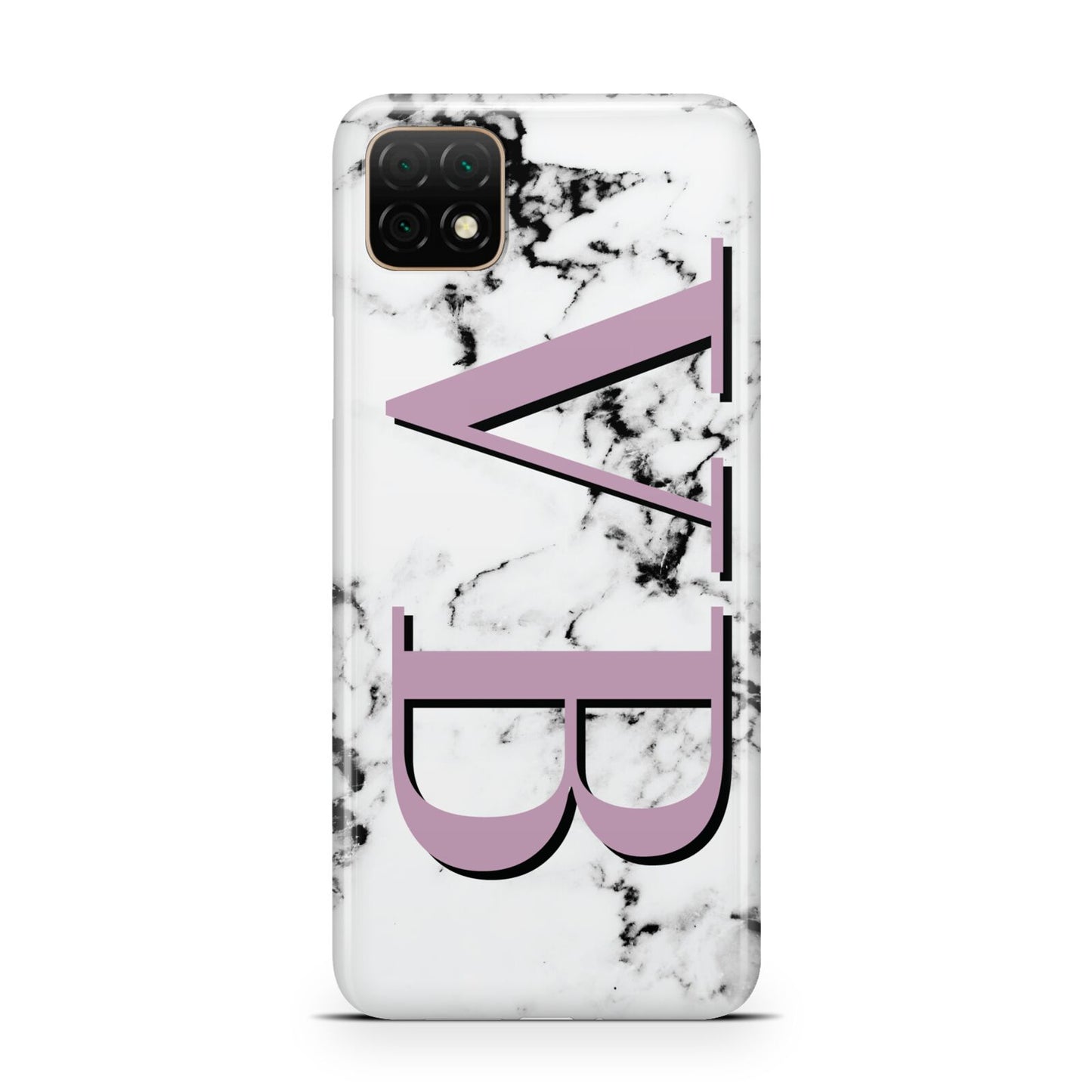 Personalised Purple Big Initials Marble Huawei Enjoy 20 Phone Case