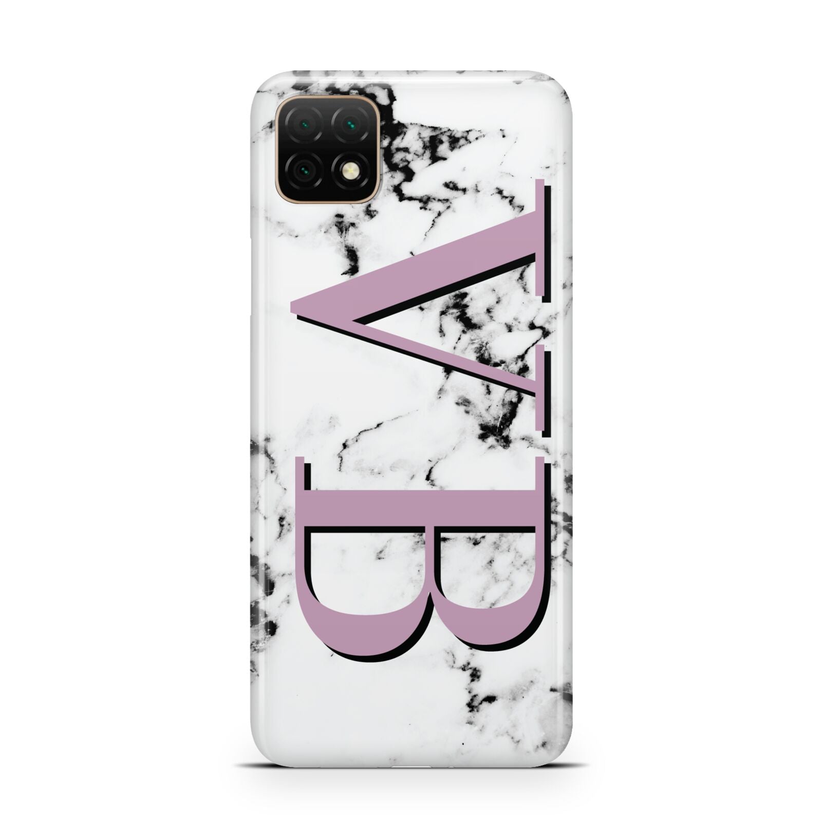 Personalised Purple Big Initials Marble Huawei Enjoy 20 Phone Case